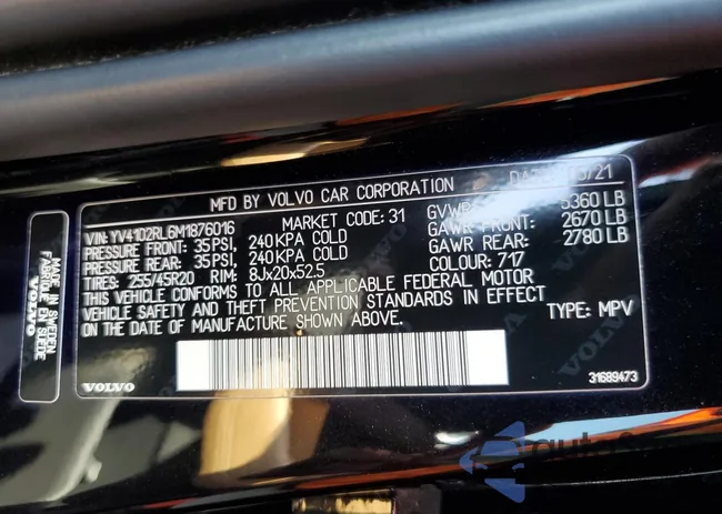 YV4102RL6M1876016: 70481465