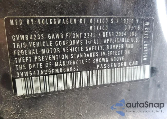 3VW547AU9FM066862: 81633565