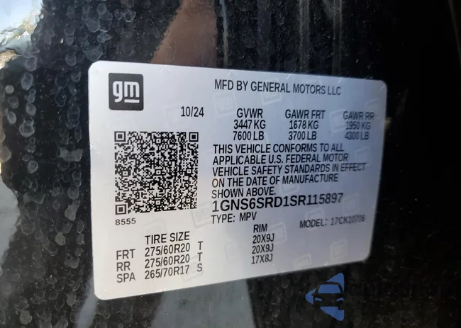 1GNS6SRD1SR115897: 72086385