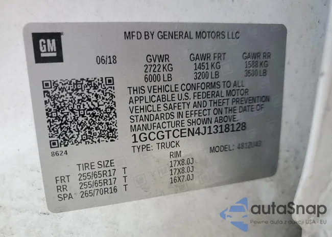 1GCGTCEN4J1318128: 80273275