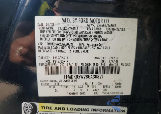 1FMDK05W28GA30821: 71620175