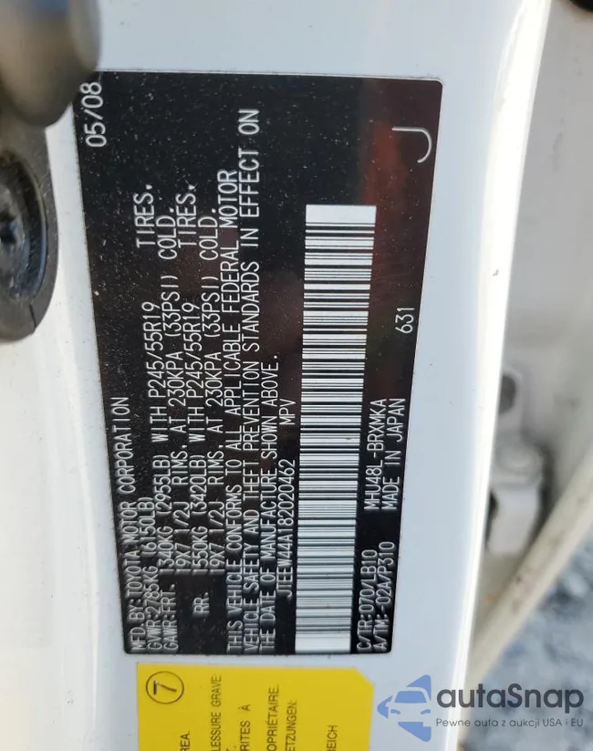 JTEEW44A182020462: 71202905