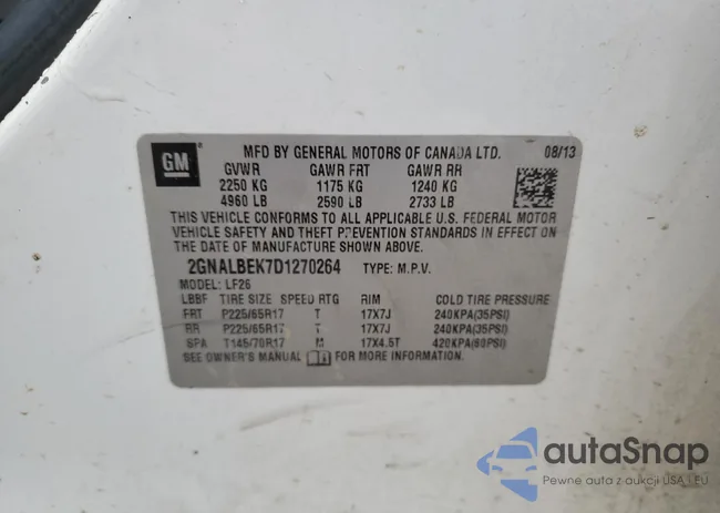 2GNALBEK7D1270264: 71606405