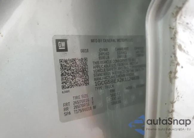 1GCGSBEA2K1124838: 80182565