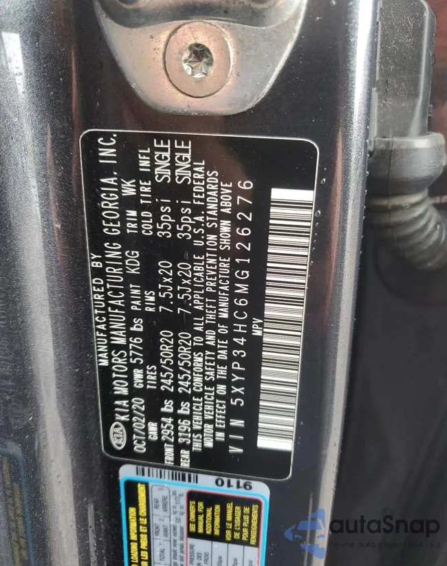 5XYP34HC6MG126276: 83855015