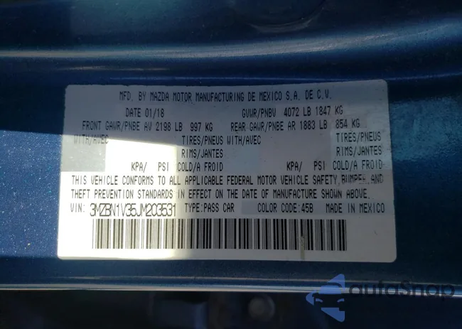 3MZBN1V35JM203531: 80165345