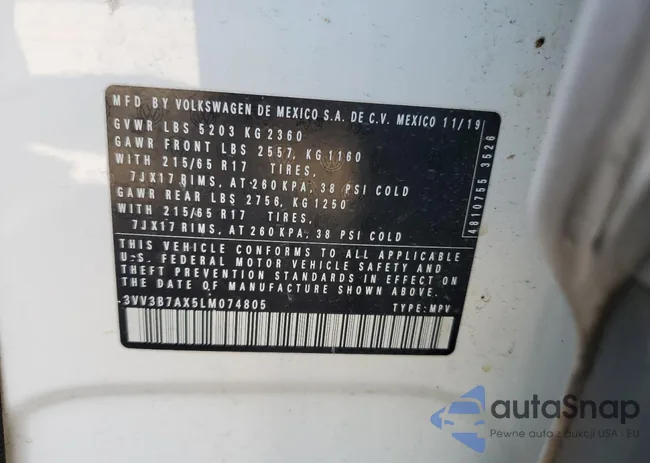 3VV3B7AX5LM074805: 81954255