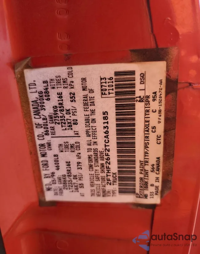 2FTHF26F2TCA63185: 71008945