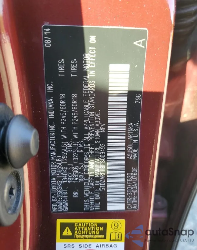 5TDZARFH8FS009492: 71633675