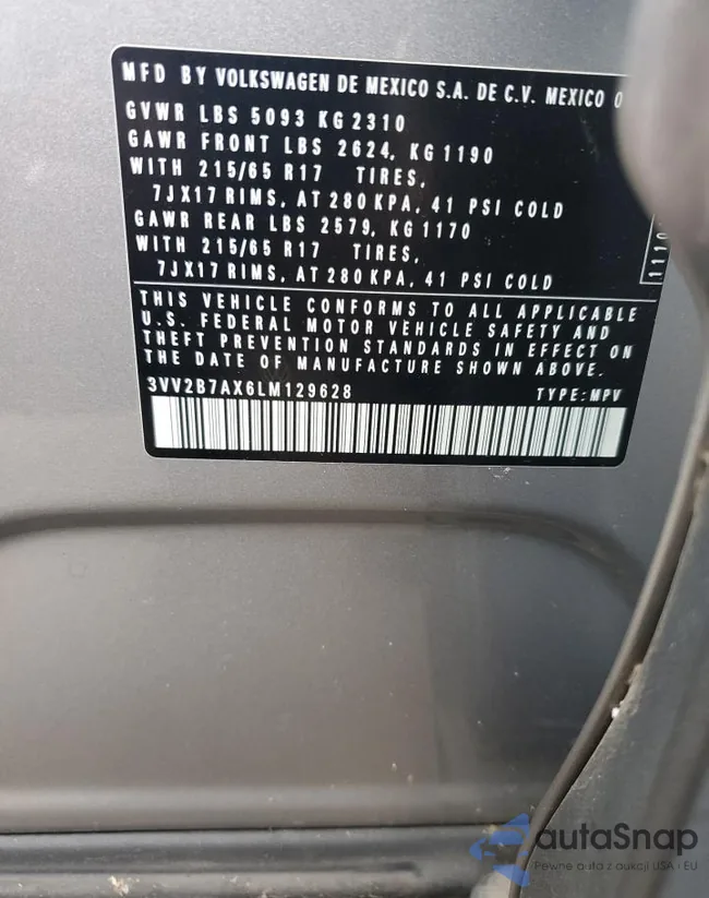 3VV2B7AX6LM129628: 80999265