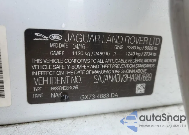 SAJAN4BV3HA947689: 71142235