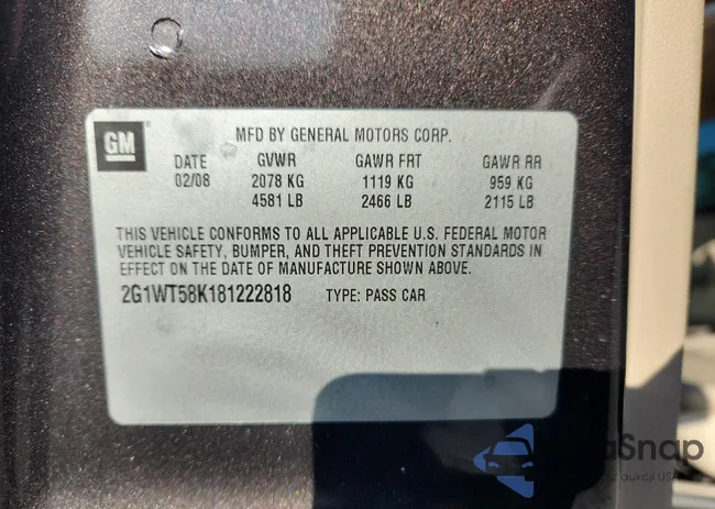 2G1WT58K181222818: 71826165