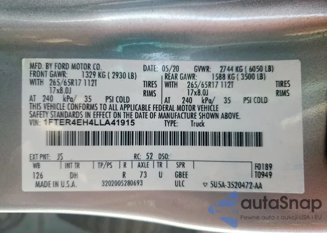 1FTER4EH4LLA41915: 84203525