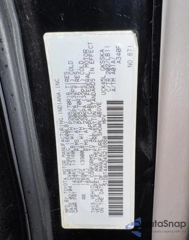 5TDBT44A24S218860: 84539695