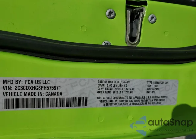 2C3CDXHG8PH575971: 72002465