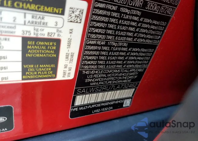 SALWS2RU7LA732462: 81265135