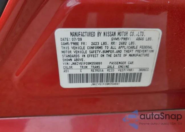 JNKCV61F09M359891: 82027585