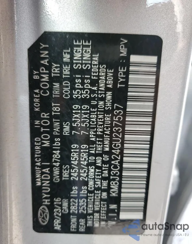 KM8J3CA24GU237537: 81586715