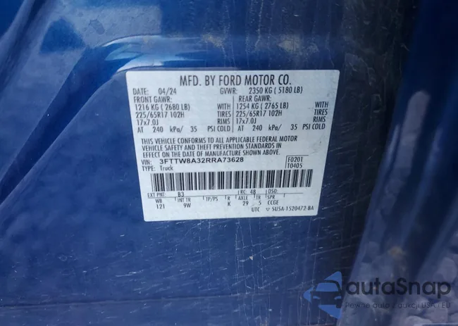 3FTTW8A32RRA73628: 83785715