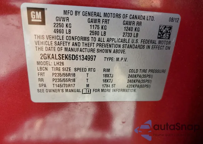 2GKALSEK6D6134997: 80104915