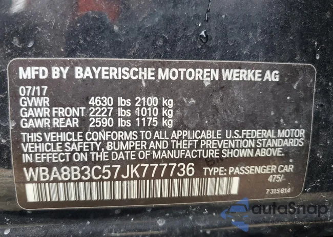 WBA8B3C57JK777736: 80096385