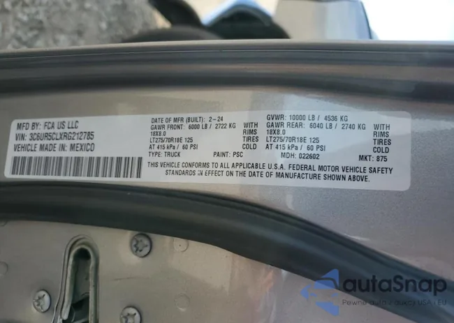 3C6UR5CLXRG212785: 68501045