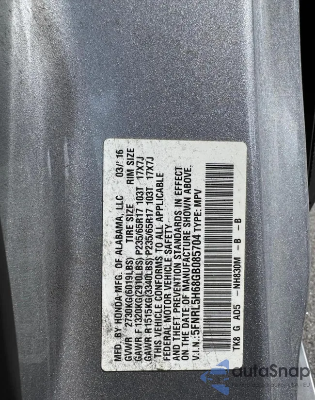 5FNRL5H68GB085704: 84797445