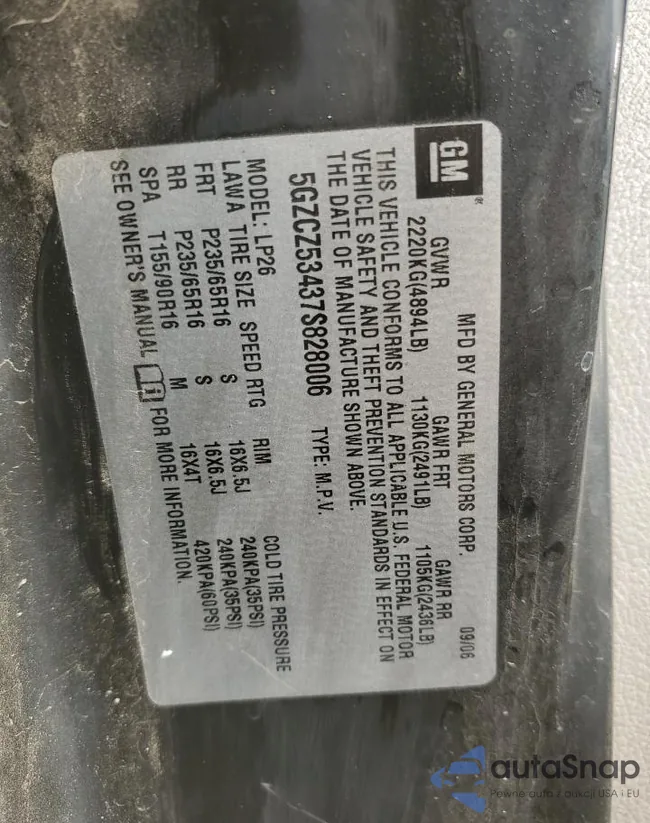 5GZCZ53437S828006: 80819475