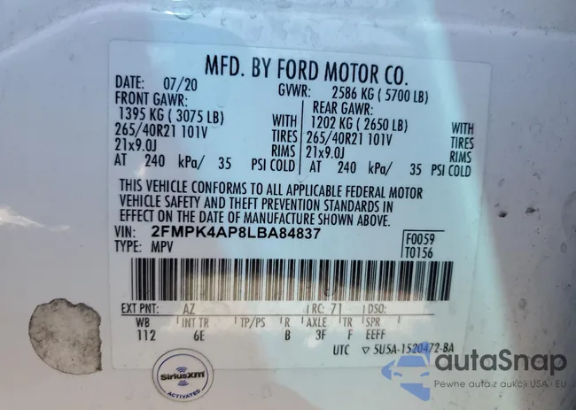 2FMPK4AP8LBA84837: 80324705