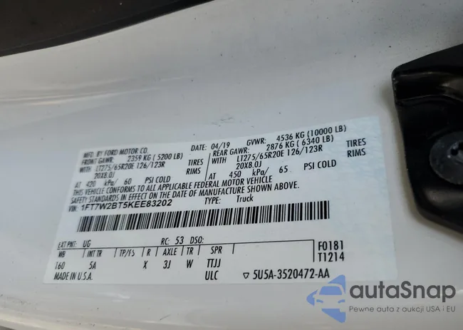 1FT7W2BT5KEE83202: 70200095