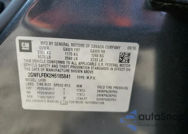 2GNFLFEK2H6185841: 81662015