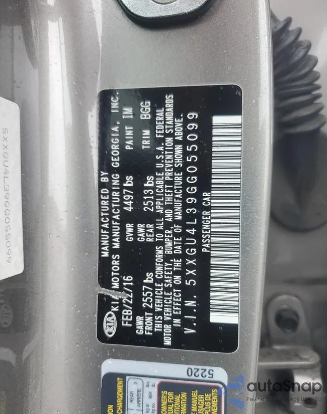 5XXGU4L39GG055099: 84650575