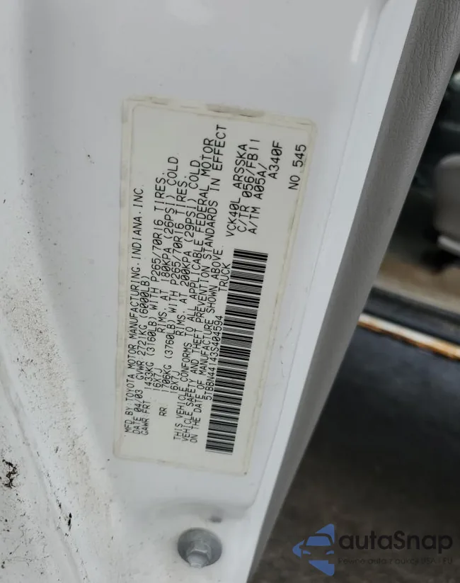 5TBBN44143S404594: 71309035