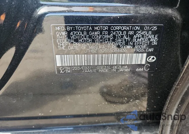 JTHBZ1B25S5084436: 71391005