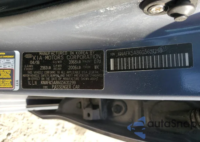 KNAFK5A86G5631299: 80584425