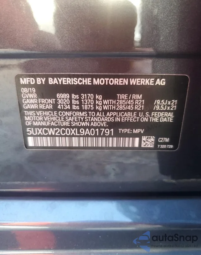 5UXCW2C0XL9A01791: 80142895