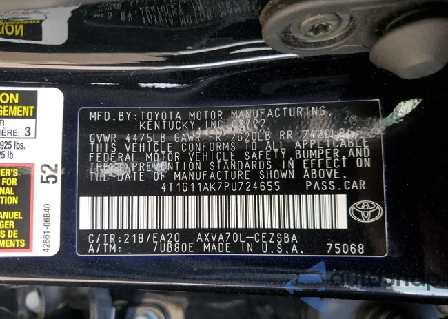 4T1G11AK7PU724655: 81139935