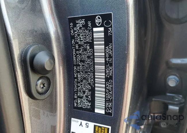 JTDKARFU6G3016703: 71100205