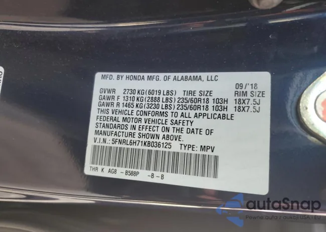 5FNRL6H71KB036125: 69021655