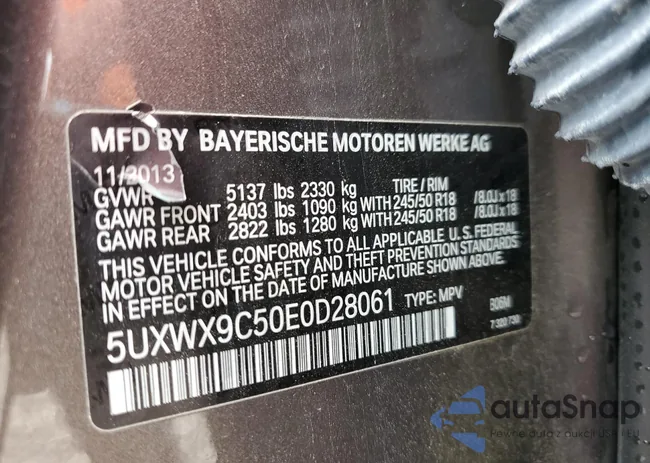 5UXWX9C50E0D28061: 81671905