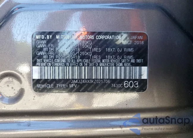 JA4JZ4AX3KZ021706: 84702915