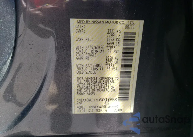 5N1AA0NC1CN601098: 80645945