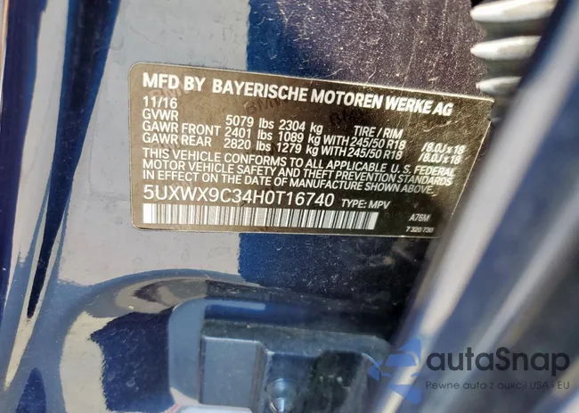 5UXWX9C34H0T16740: 81621115