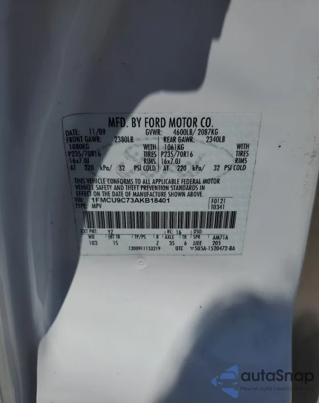 1FMCU9C73AKB18401: 80666015