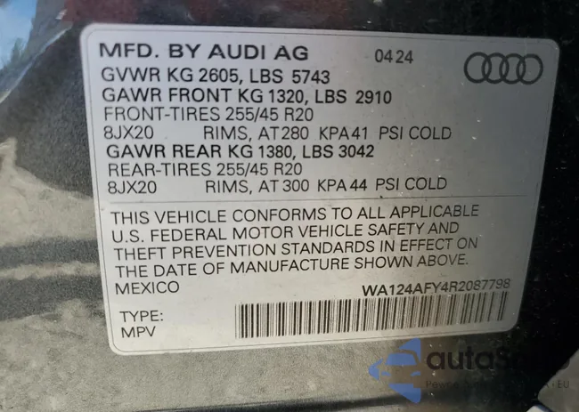 WA124AFY4R2087798: 70765965