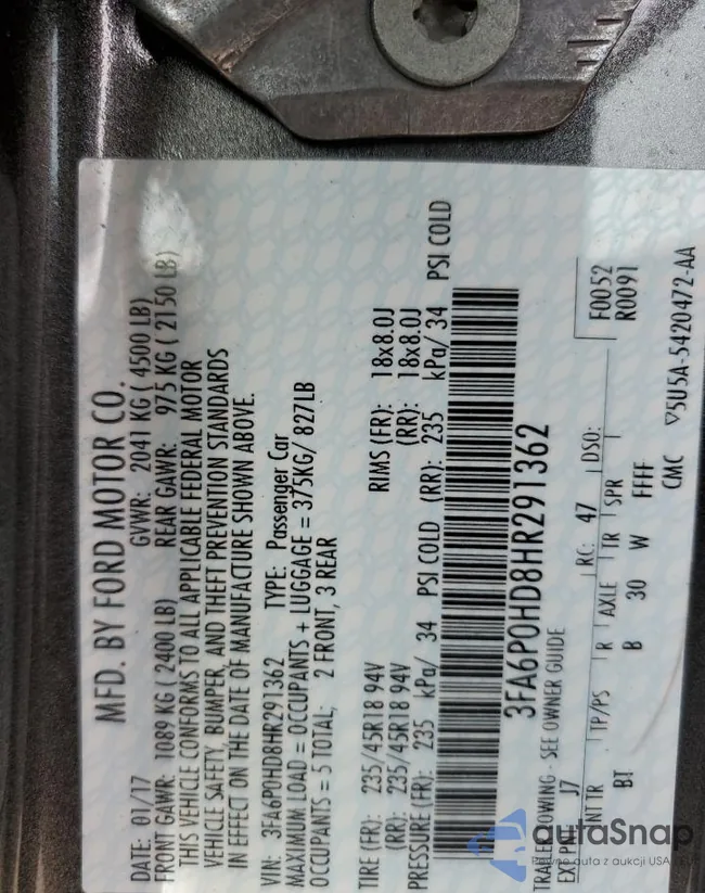 3FA6P0HD8HR291362: 81489355