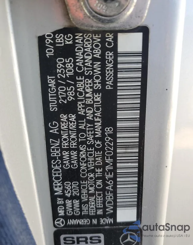 WDBFA61E1MF022918: 80300735