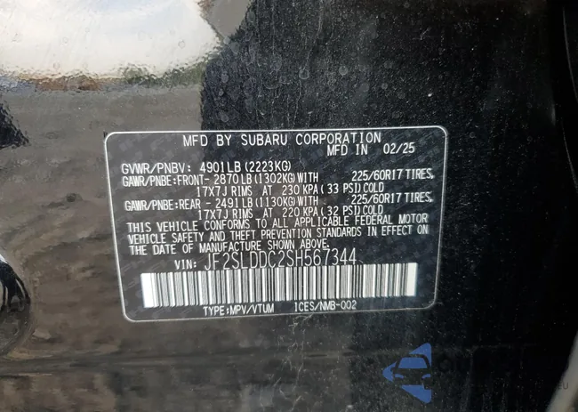 JF2SLDDC2SH567344: 71483355