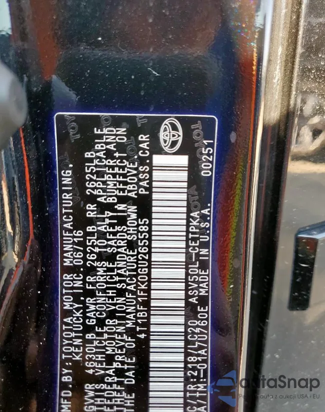 4T1BF1FK0GU265585: 80373065