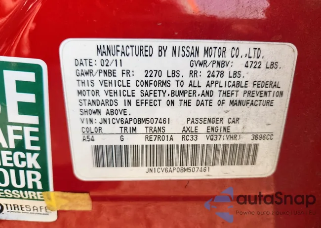 JN1CV6AP0BM507461: 81513515